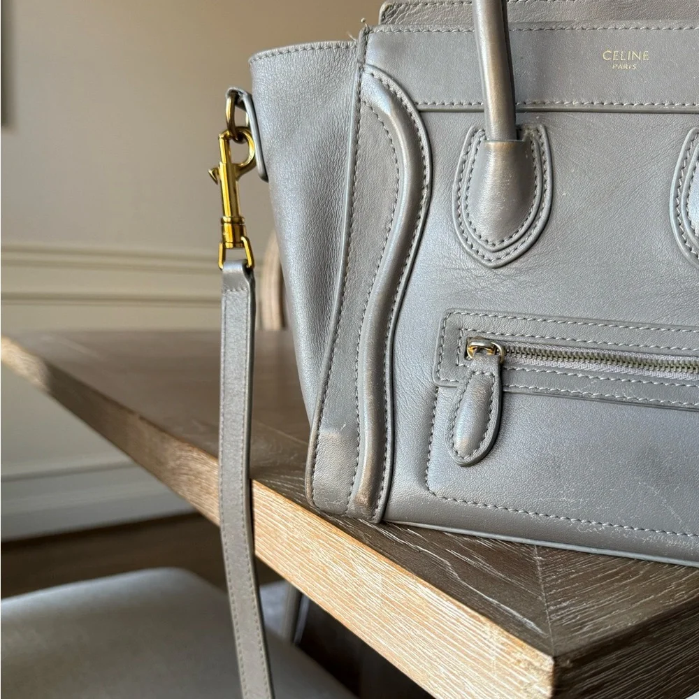 Celine Small Luggage Tote in Light Gray